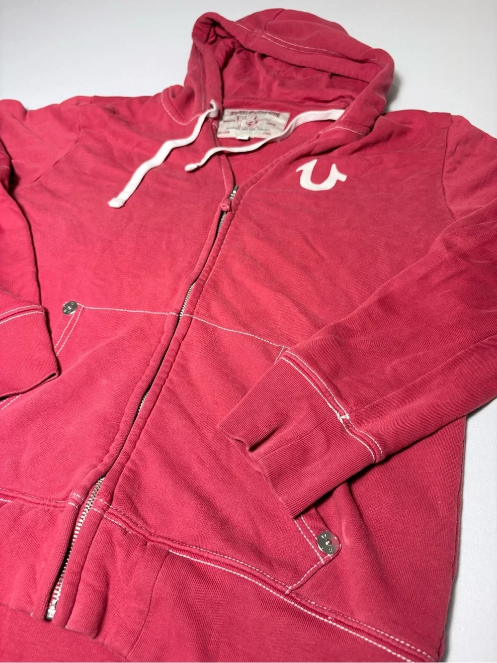 True Religion Red Zip-Up Hoodie